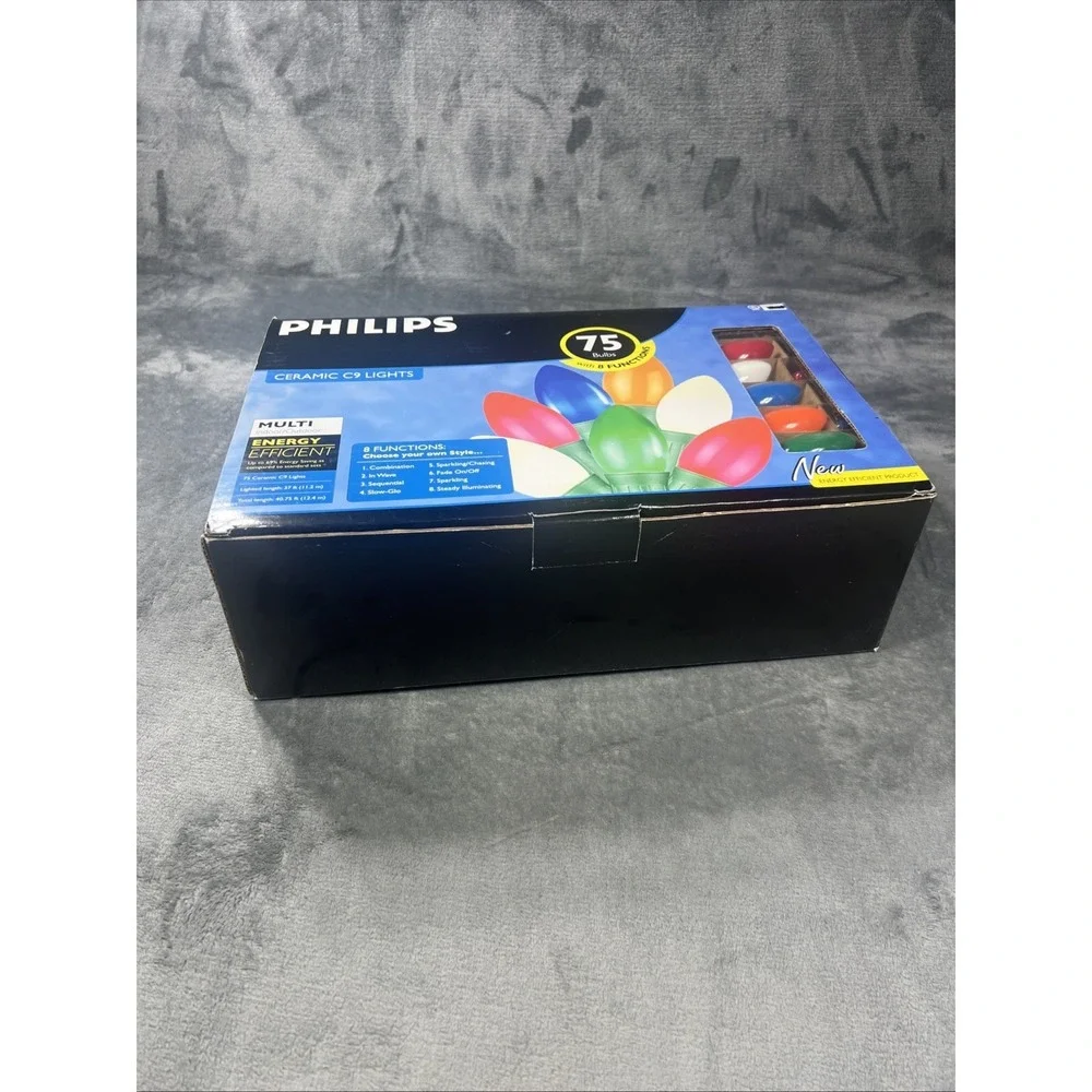 NEW Phillips Ceramic C9 Lights 75 Bulb Energy Saving LED Multi Color 8 Functions